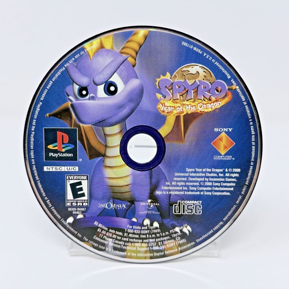 Spyro Year of the Dragon Sony PlayStation PS1 2000 Disc Only Tested